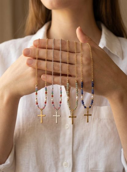 Conjunto de Colares Eternidade com Contas