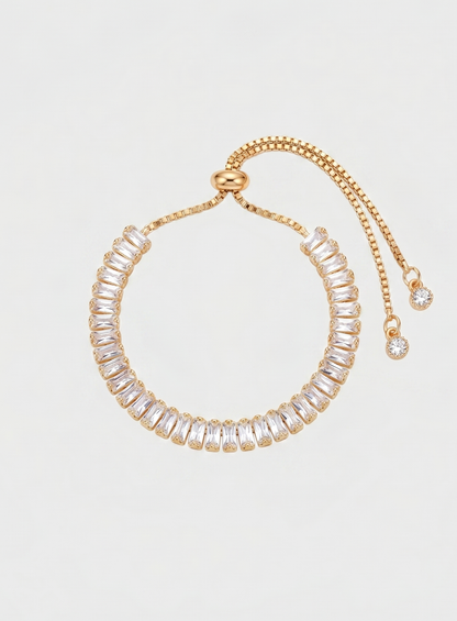 Pulseira Brilho Dourado com Cristais
