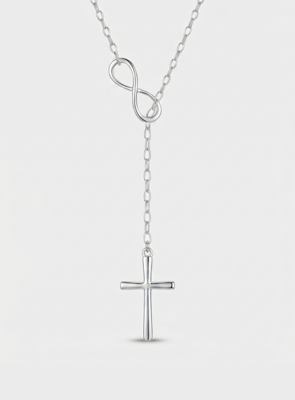 Colar Infinito com Cruz