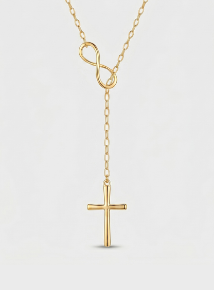 Colar Infinito com Cruz