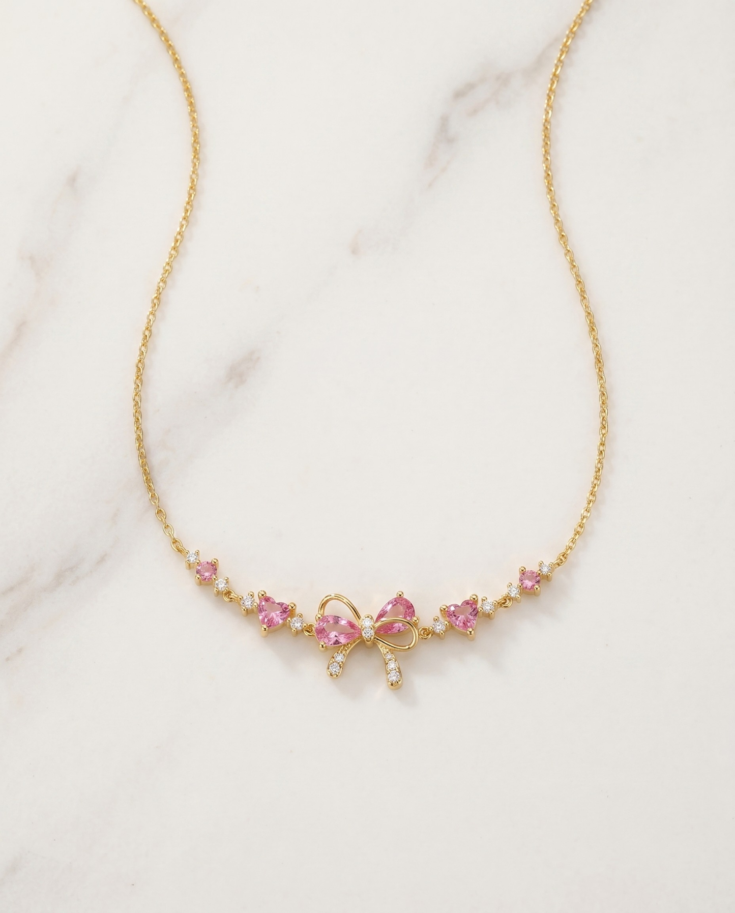 Colar Laço Rosa