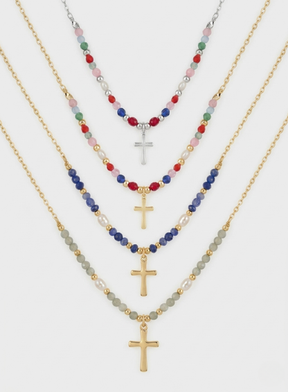 Conjunto de Colares Eternidade com Contas