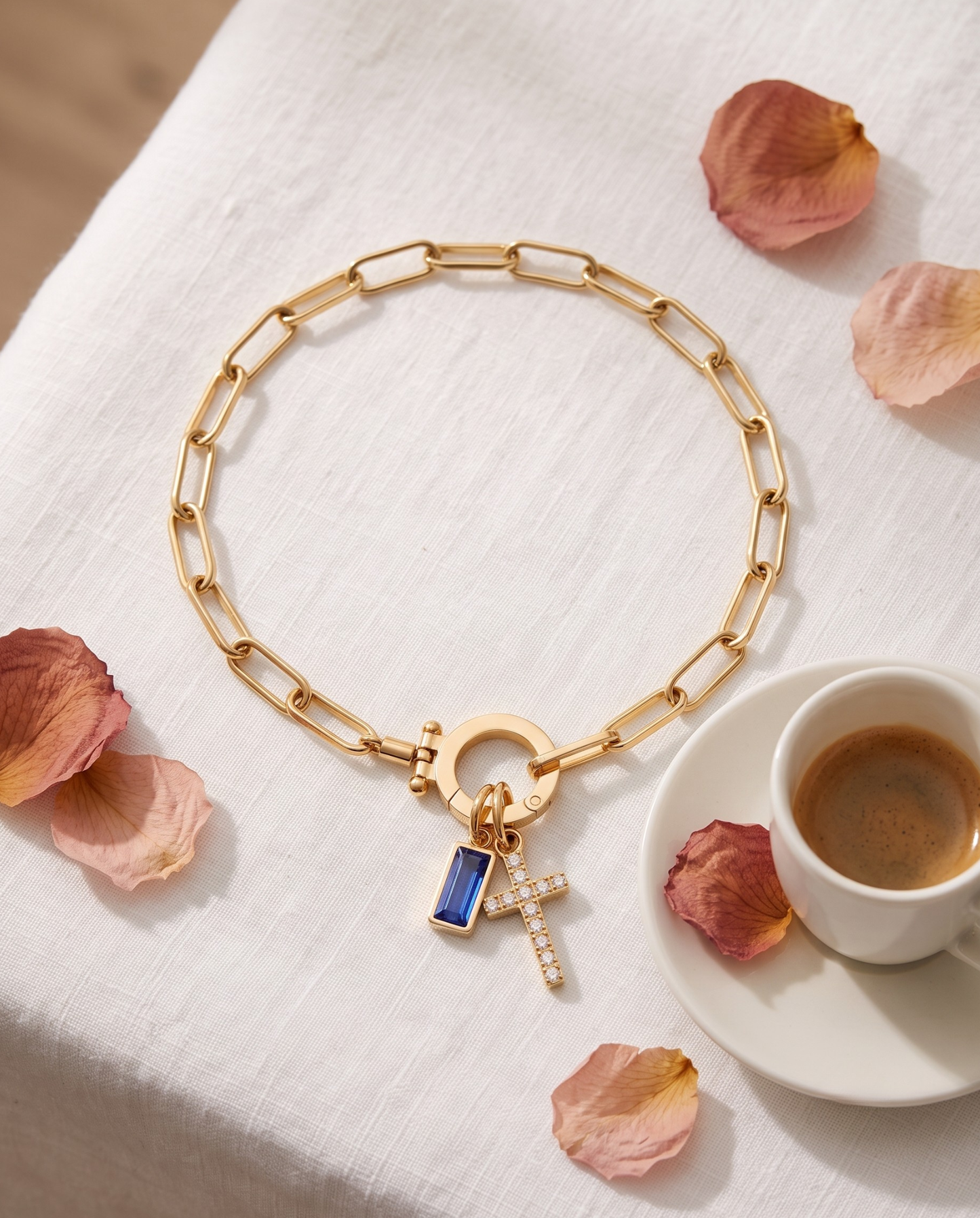 Pulseira Fé e Brilho Corrente de Elos