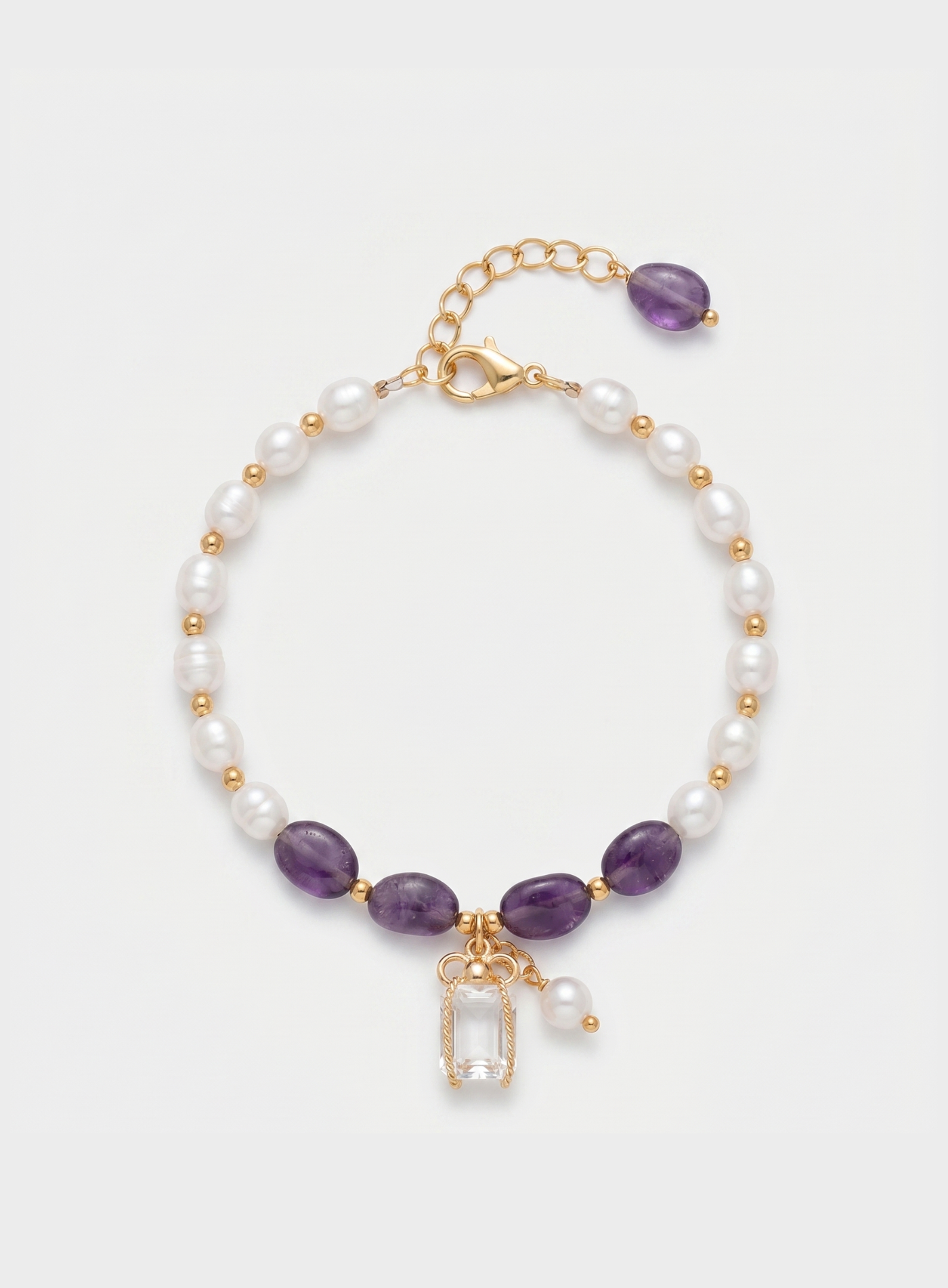 Pulseira Pérola e Ametista