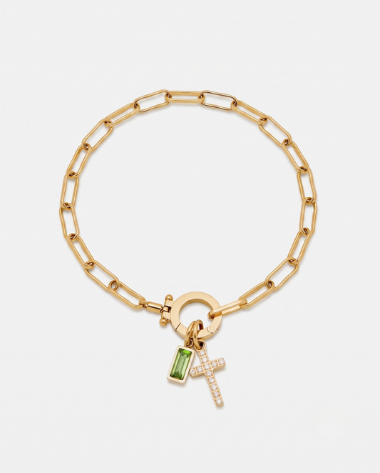 Pulseira Fé e Brilho Corrente de Elos